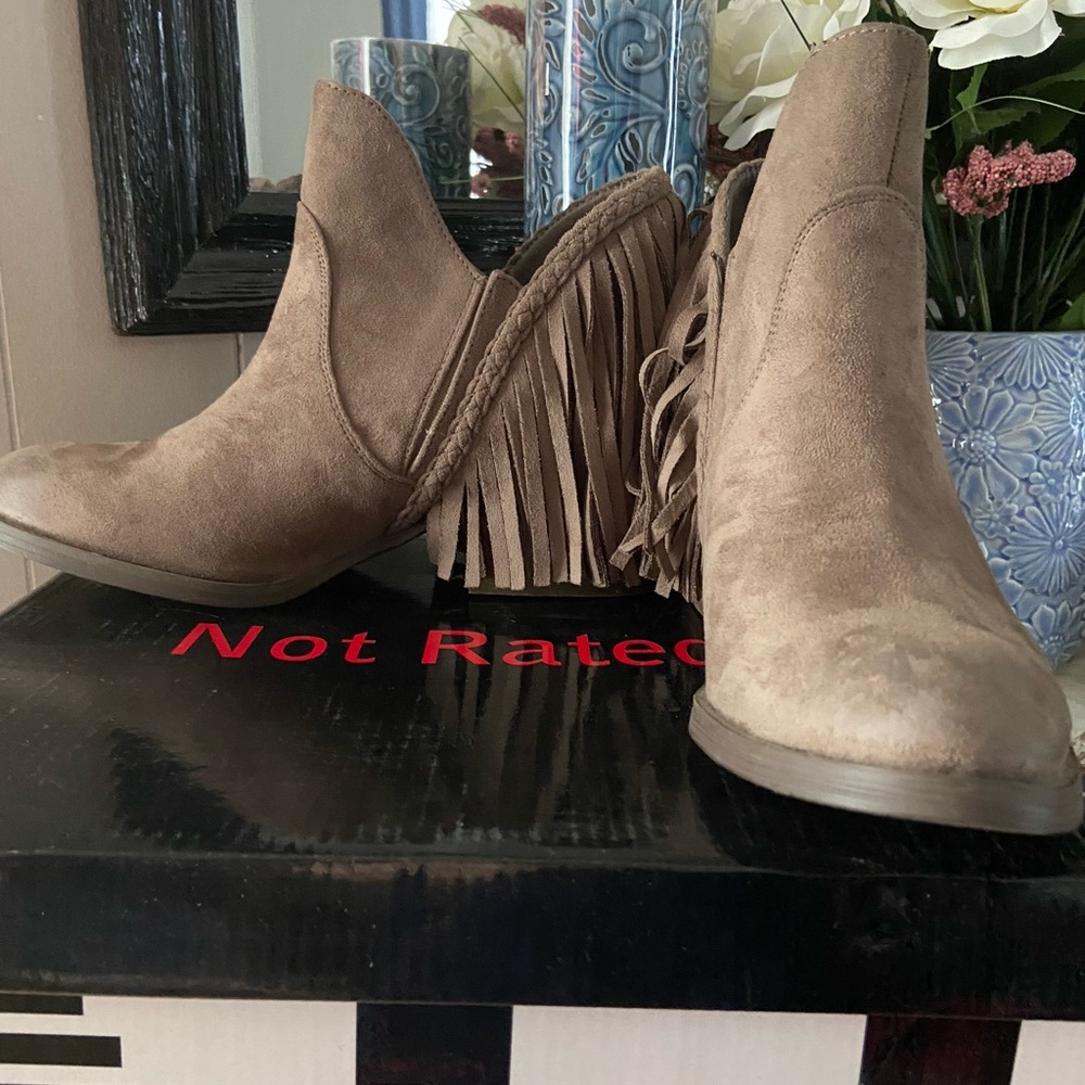 Fringe booties